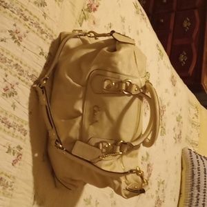 Coach purse, cream colored, excellent condition.
